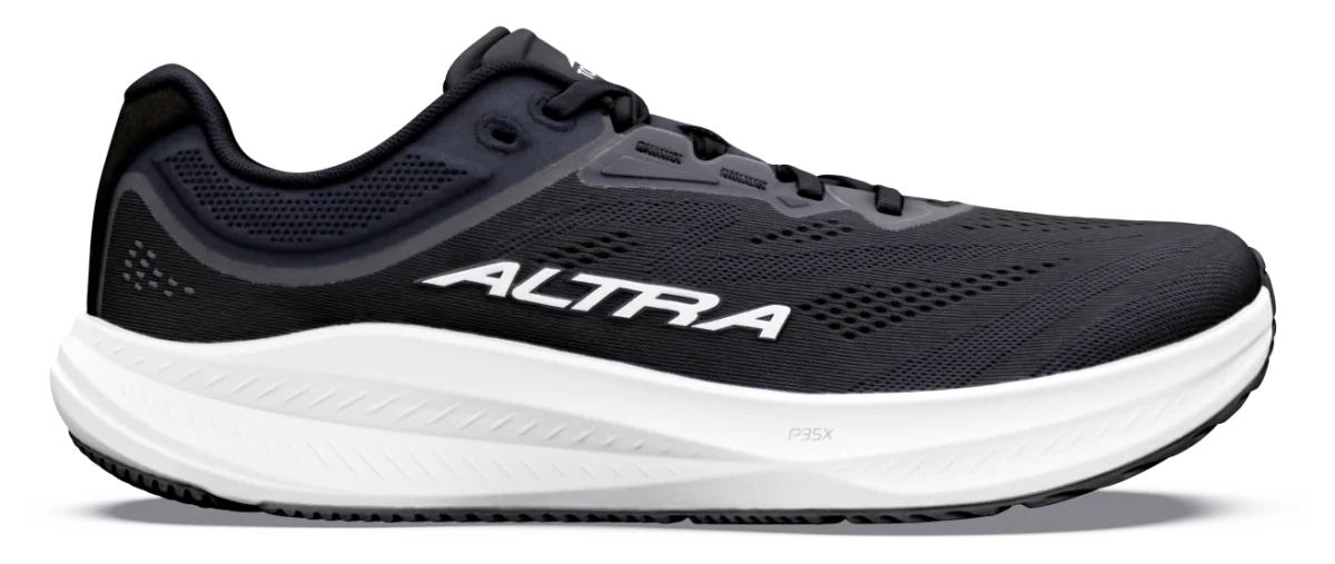 Altra Torin 9 Men's Zero-Drop Cushioned Road Running Shoe, Black/White/Black — choose your size