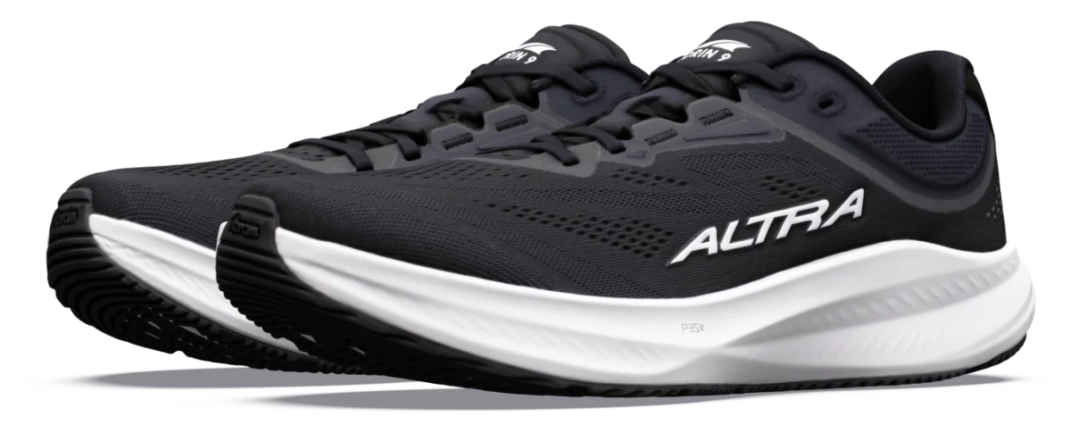 Altra Torin 9 Men's Zero-Drop Cushioned Road Running Shoe, Black/White/Black — choose your size