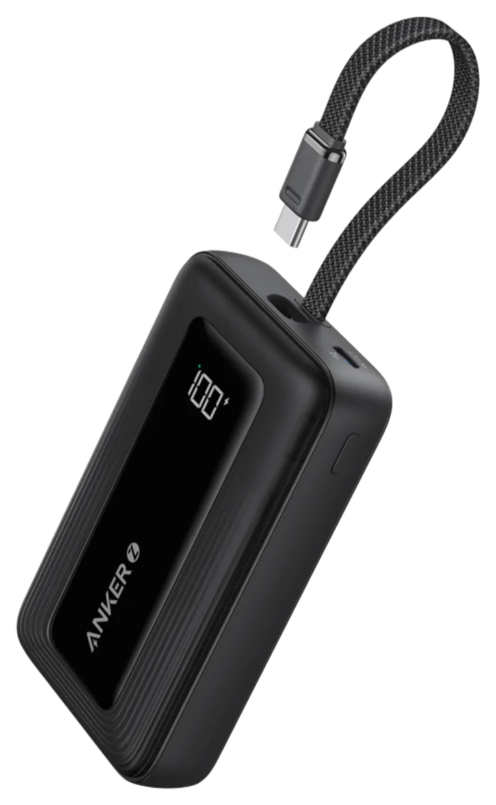 Anker Zolo Power Bank 10,000 mAh, 30 W, with Built-In USB-C Cable