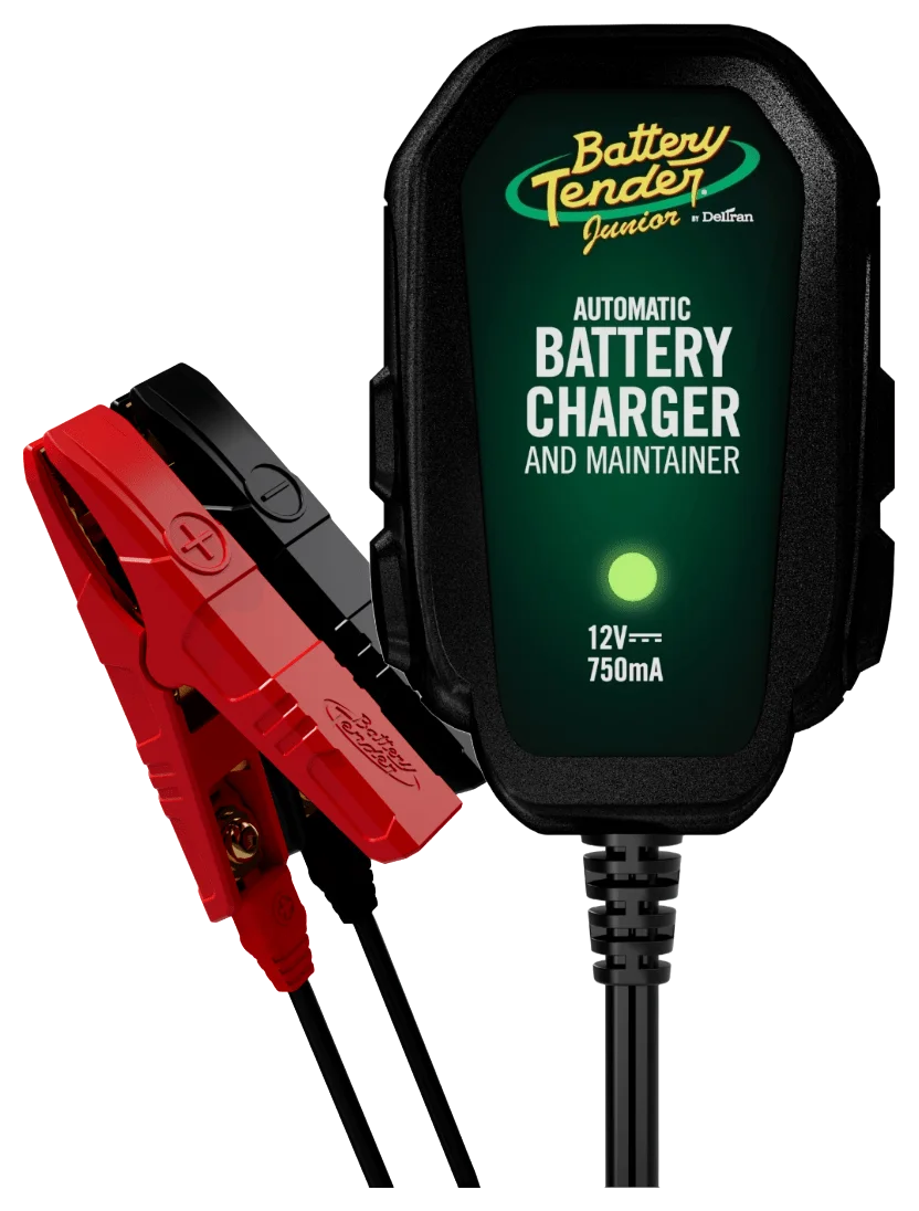 Battery Tender Junior 12V 750mA Battery Charger and Maintainer for Motorcycles and Powersports (021-0123)