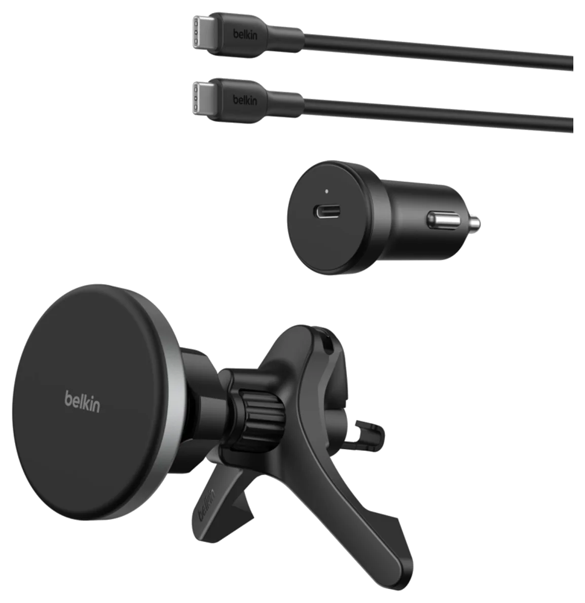 Belkin BoostCharge Magnetic Wireless Charging Car Vent Mount, Qi2 15W, with 27W Car Adapter (WIC010)