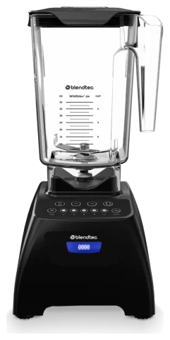 خلاط Blendtec Classic 575 مع إبريق WildSide+ بقدرة 1560 W ولوحة لمس ودورات موقوتة، أسود