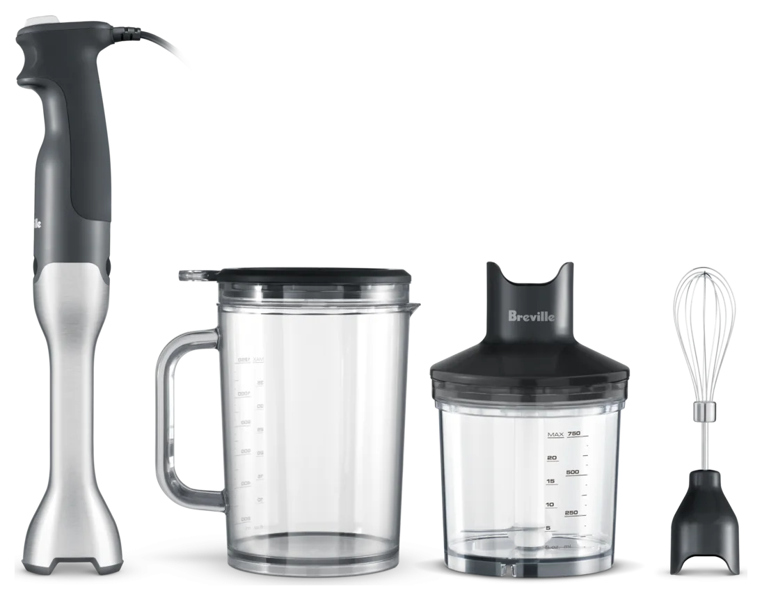 Breville Control Grip Immersion Blender with Whisk, Chopping Bowl and 42 oz Jug (BSB510XL)