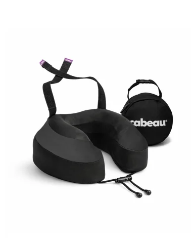 Cabeau Evolution S3 Memory Foam Travel Neck Pillow with Seat Strap and Compact Case, Jet Black