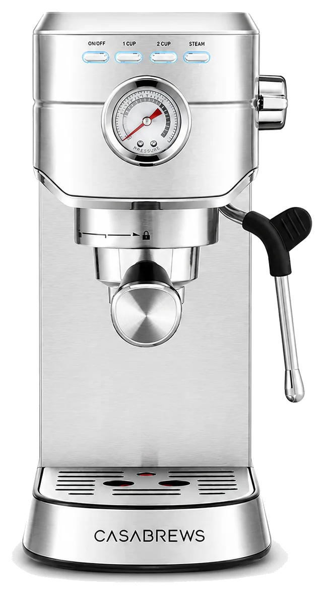 CASABREWS CM5418 Compact Espresso Machine with 20-Bar Pump, Pressure Gauge and Steam Wand