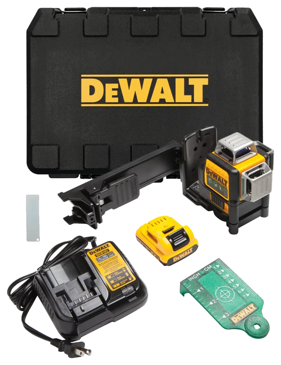 DEWALT 12V MAX 3 x 360° Green Line Laser Kit with Battery and Charger (DW089LG)