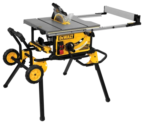 DEWALT 10-in Jobsite Table Saw with 32-1/2-in Rip Capacity and Rolling Stand (DWE7491RS)