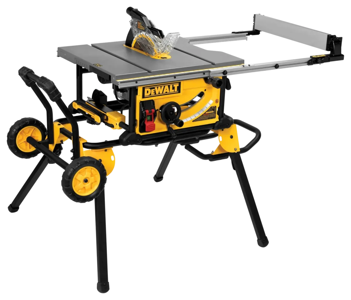 DEWALT 10-in Jobsite Table Saw with 32-1/2-in Rip Capacity and Rolling Stand (DWE7491RS)