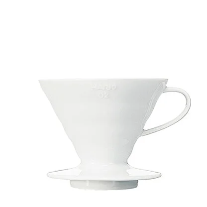 قمع قهوة التقطير Hario V60 من السيراميك، المقاس 02، أبيض (VDC-02W)