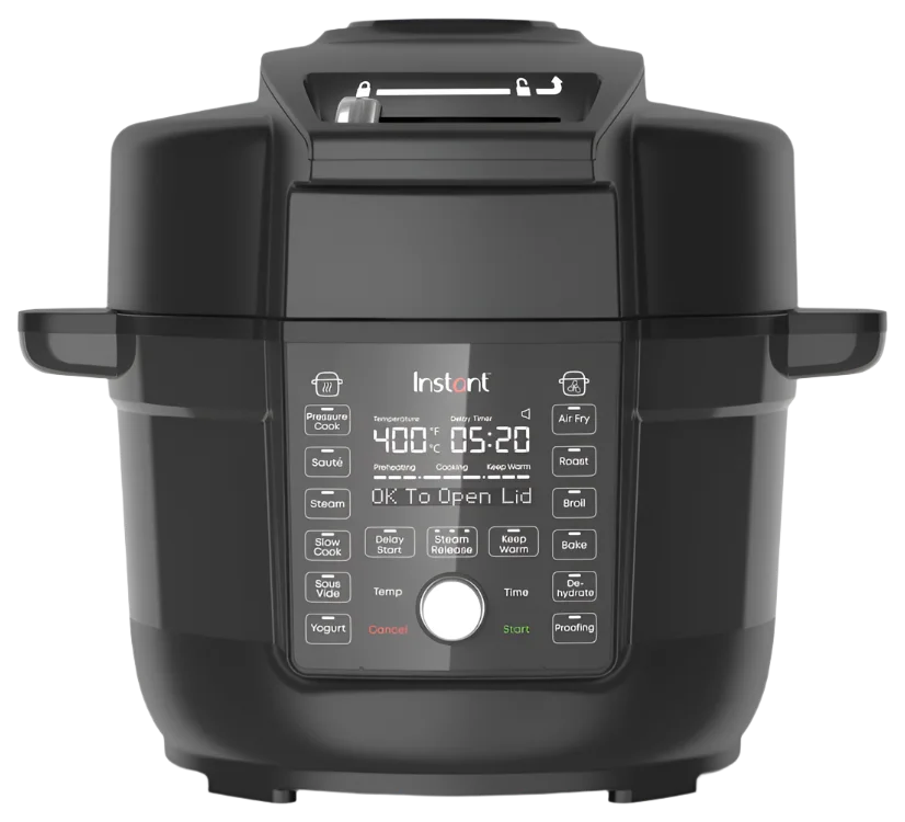 قدر الضغط والقلاية الهوائية Instant Pot Duo Crisp مع غطاء Ultimate Lid، بـ 13 وظيفة، 6.5 qt و1500 W