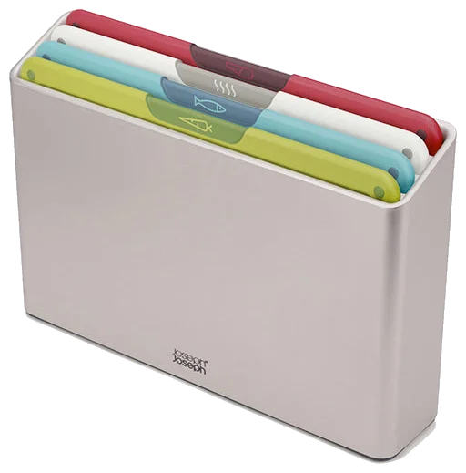 طقم ألواح التقطيع Joseph Joseph Folio Icon من 4 قطع بألوان مميِّزة مع علبة تخزين، مقاس Regular (60218)