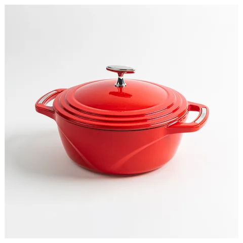 Lodge USA Enamel 4.5 Quart Enameled Cast Iron Dutch Oven, Cherry On Top (U4ID400)