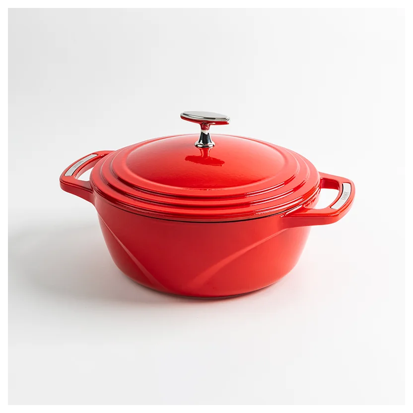 Lodge USA Enamel 4.5 Quart Enameled Cast Iron Dutch Oven, Cherry On Top (U4ID400)