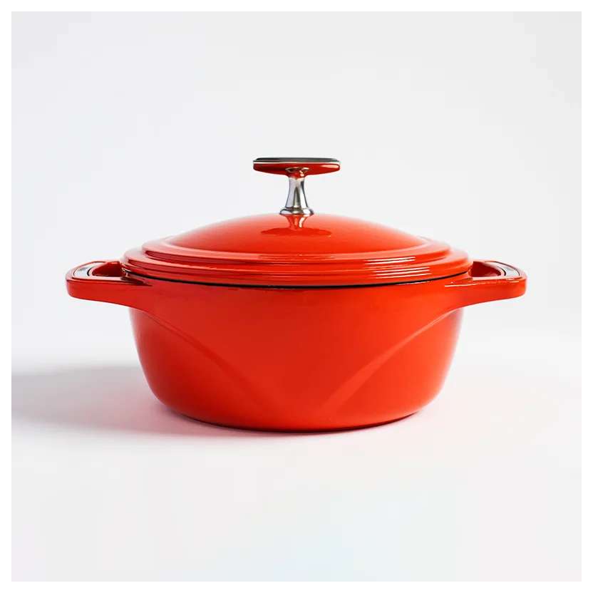 Lodge USA Enamel 4.5 Quart Enameled Cast Iron Dutch Oven, Cherry On Top (U4ID400)