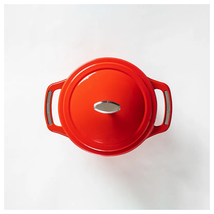 Lodge USA Enamel 4.5 Quart Enameled Cast Iron Dutch Oven, Cherry On Top (U4ID400)