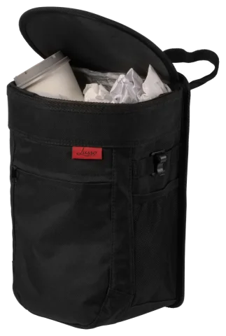 Lusso Gear Car Trash Can with Lid and Leakproof Liner, 2.5 Gallon, Black