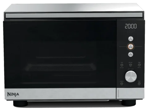 Ninja Crispi Countertop Microwave and Air Fryer, 14-in-1 with Flatbed and 5.5 qt Glassware (MW101), Black