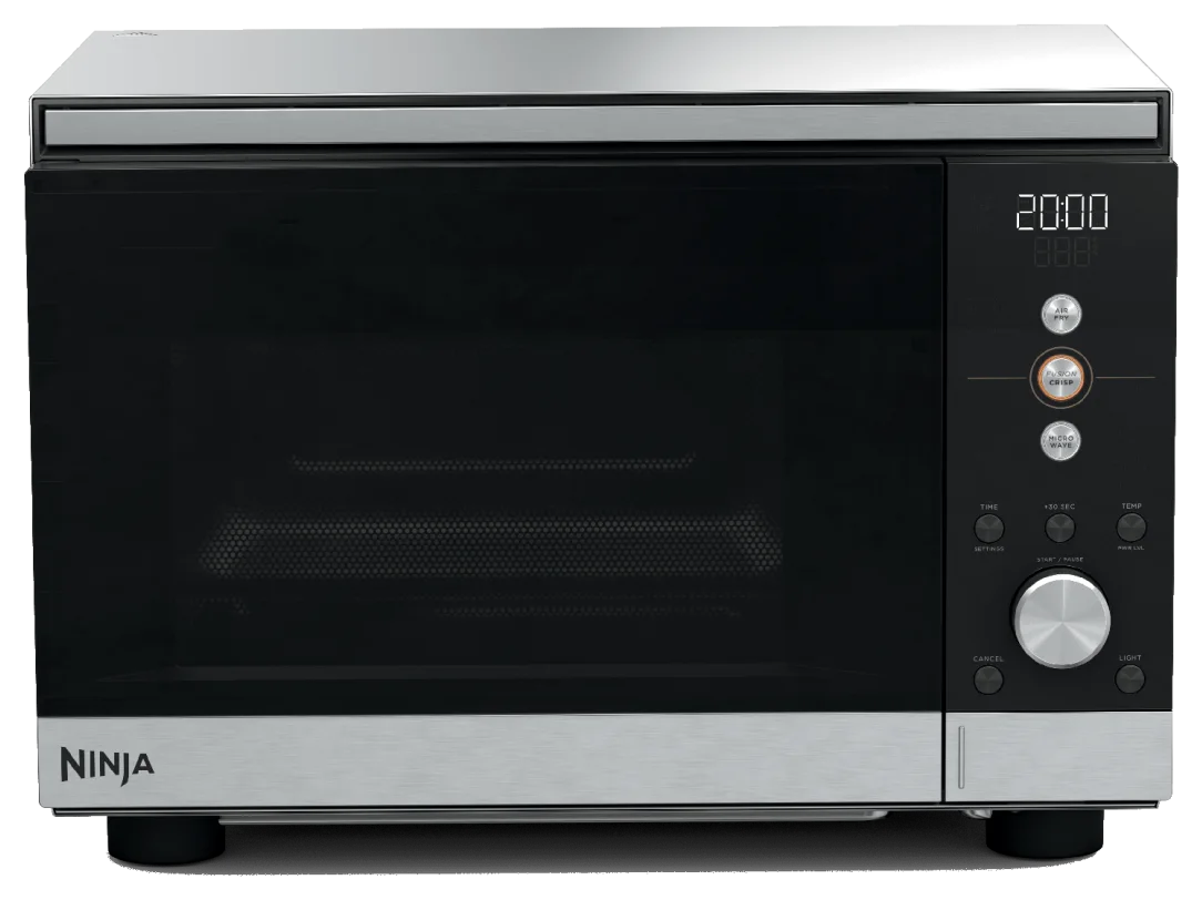 Ninja Crispi Countertop Microwave and Air Fryer, 14-in-1 with Flatbed and 5.5 qt Glassware (MW101), Black