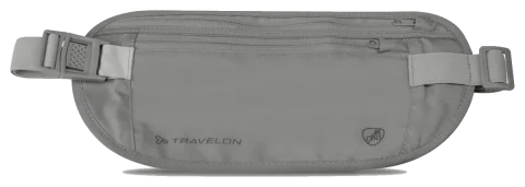 Travelon RFID Blocking Undergarment Waist Pouch (Money Belt), Gray (12997-510)