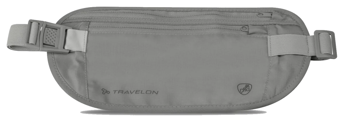 Travelon RFID Blocking Undergarment Waist Pouch (Money Belt), Gray (12997-510)