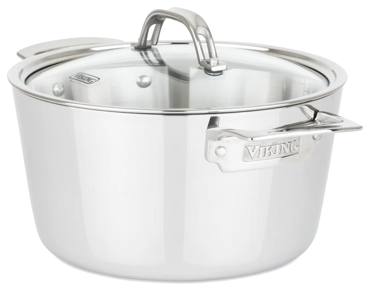 قدر Viking Contemporary الهولندي ثلاثي الطبقات من الفولاذ المقاوم للصدأ بسعة 5.2 كوارت مع غطاء زجاجي (4013-3005)