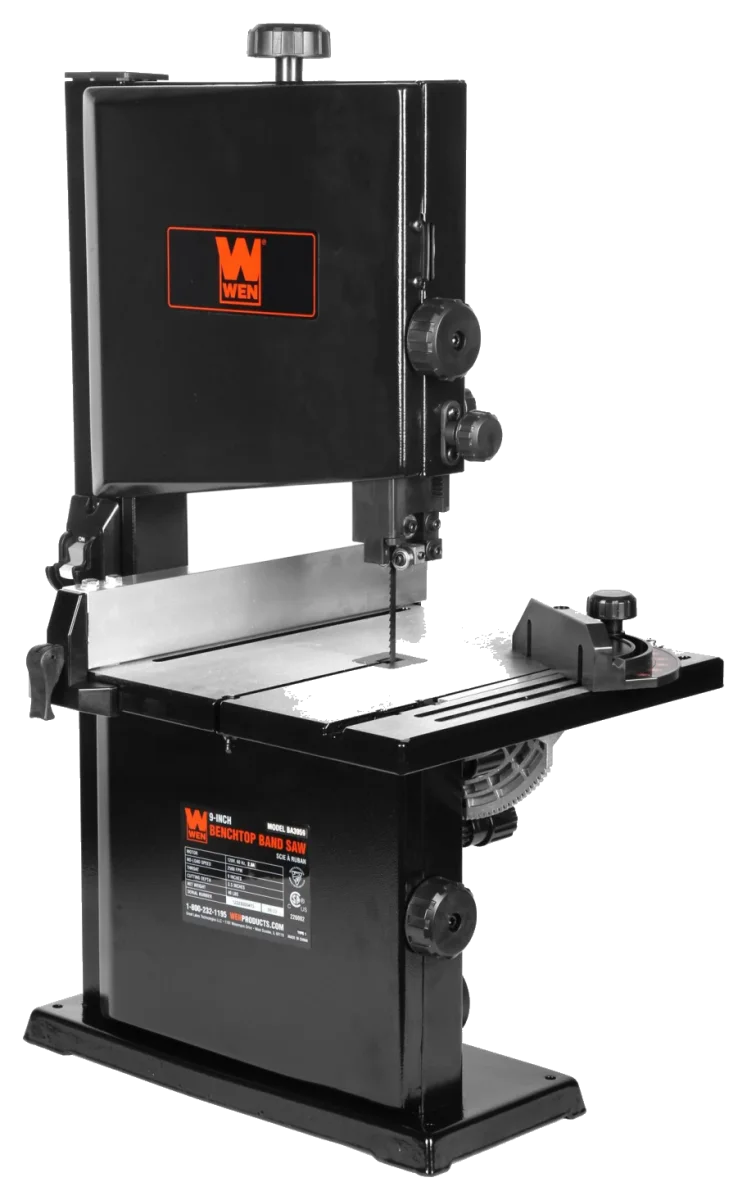 WEN BA3959 2.8 Amp 9 in Benchtop Band Saw with Rip Fence and Miter Gauge