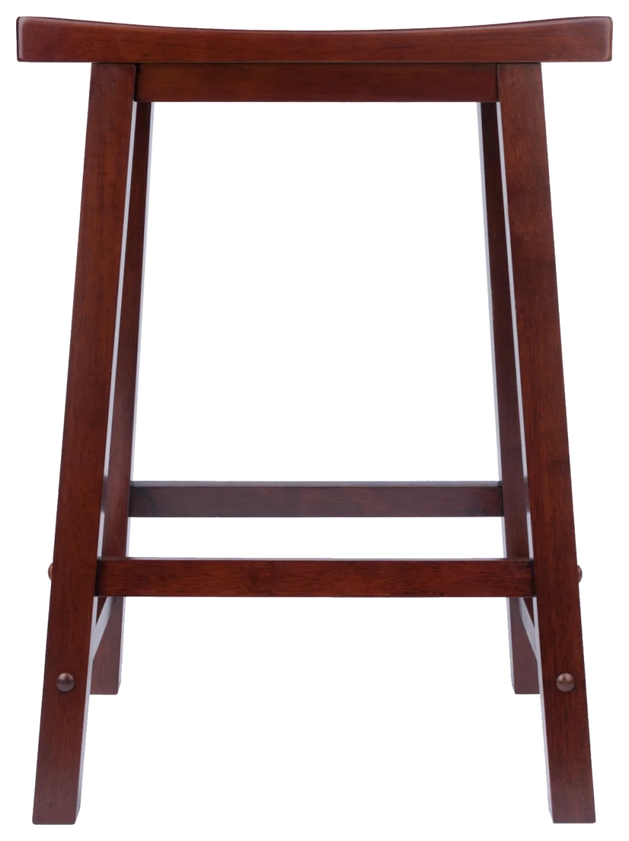 Winsome Wood Satori Saddle Seat Counter Stool, 24-Inch, Solid Wood, Walnut (94084)
