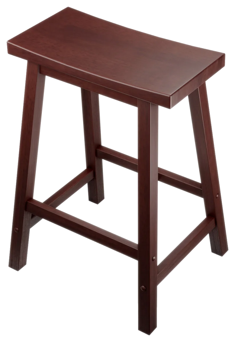 Winsome Wood Satori Saddle Seat Counter Stool, 24-Inch, Solid Wood, Walnut (94084)