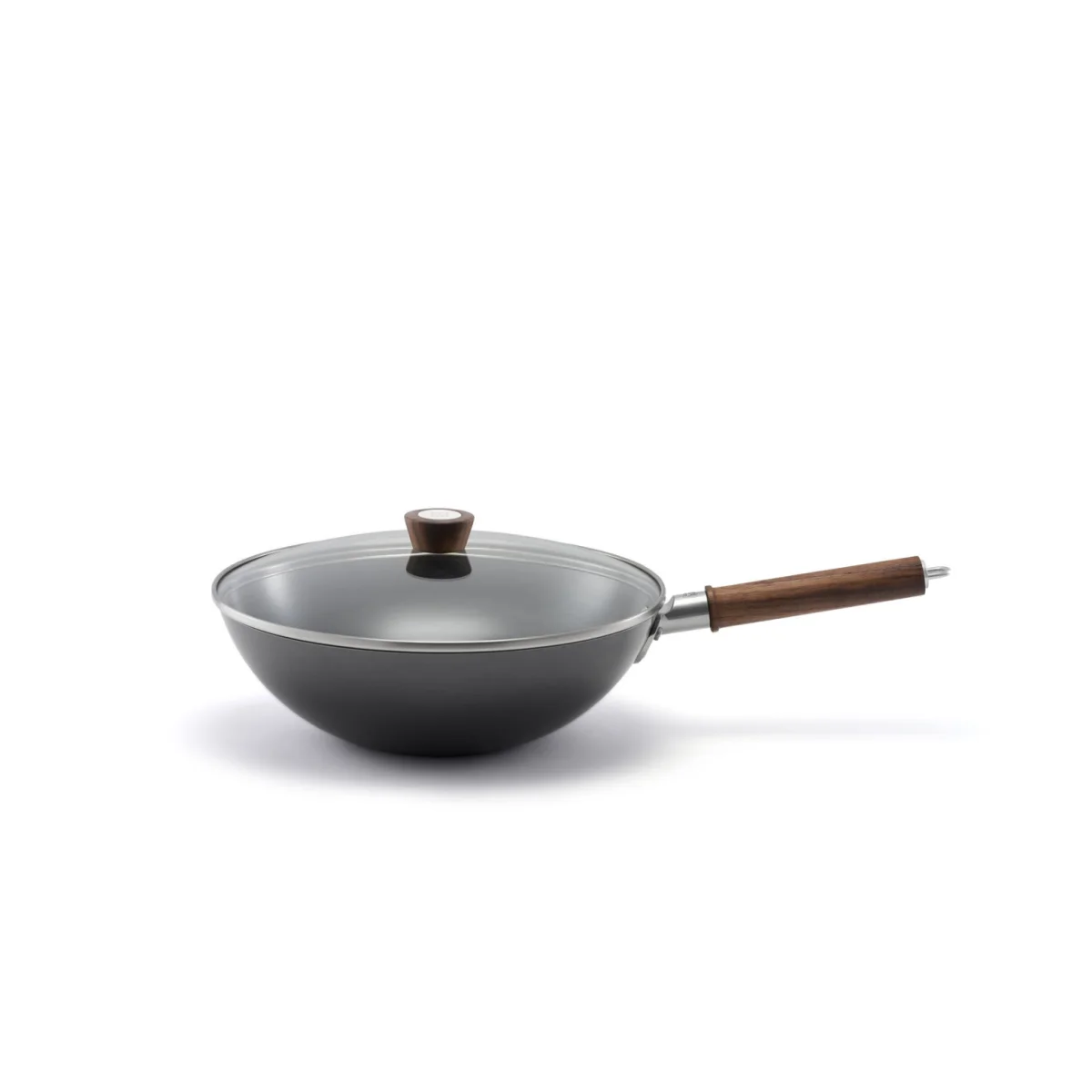 ZWILLING Dragon 12-Inch Carbon Steel Wok with Glass Lid and Walnut Handles, Induction (1010712)