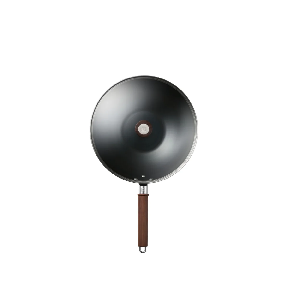 ZWILLING Dragon 12-Inch Carbon Steel Wok with Glass Lid and Walnut Handles, Induction (1010712)